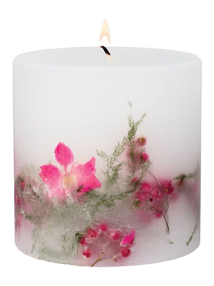 Stoneglow Pink Pepper Flowers Natures Gift Pillar Scented Candle - Image 2 of 2
