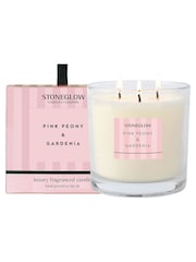Stoneglow Pink Peony & Gardenia 3 Wick Modern Classics Scented Candle - Image 1 of 1