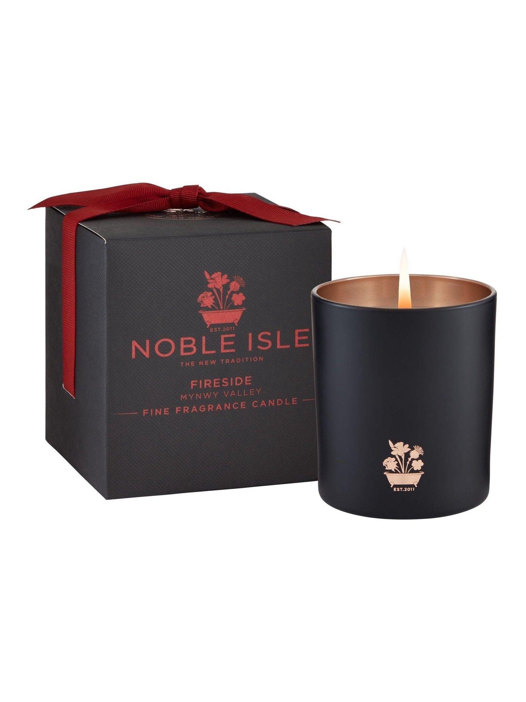 Noble Isle Unisex Kids Pink/Black Fireside Mynwy Valley Single Wick Candle - Image 1