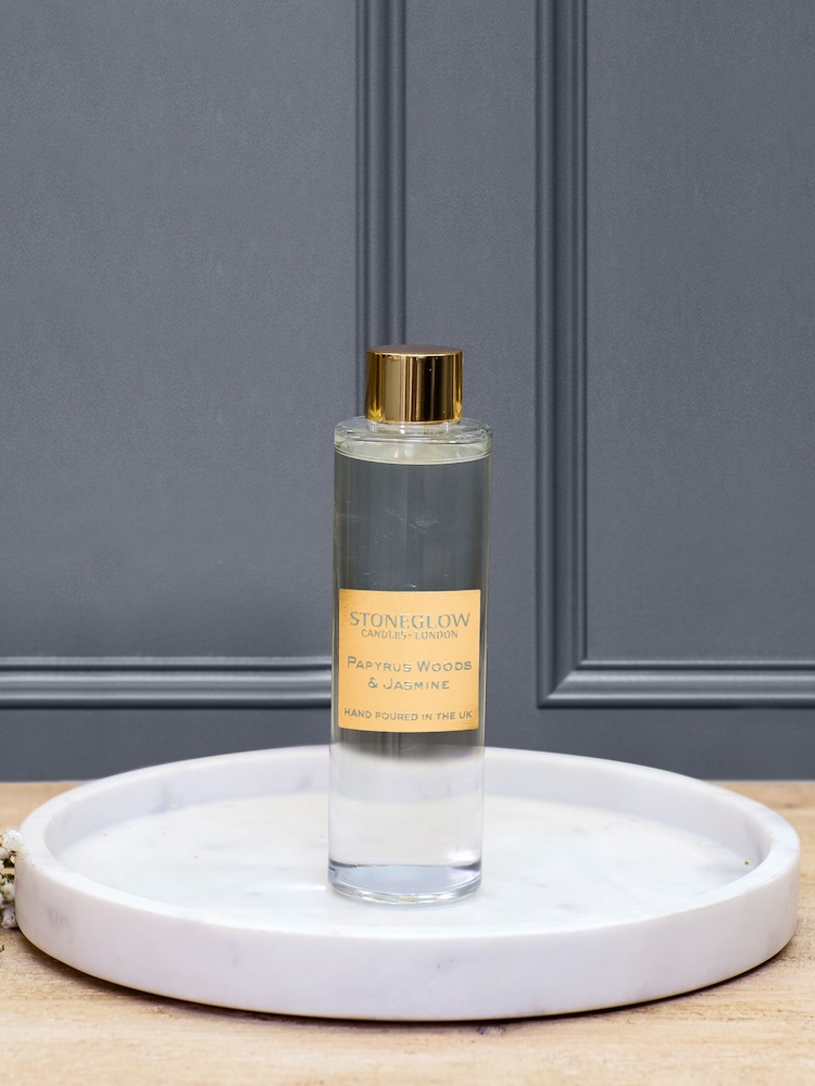 Stoneglow Luna Papyrus Woods & Jasmine Reed Diffuser Refill 210ml - Image 2 of 2 Stoneglow Luna Papyrus Woods & Jasmine Reed Diffuser Refill 210ml - Image 2 of 2