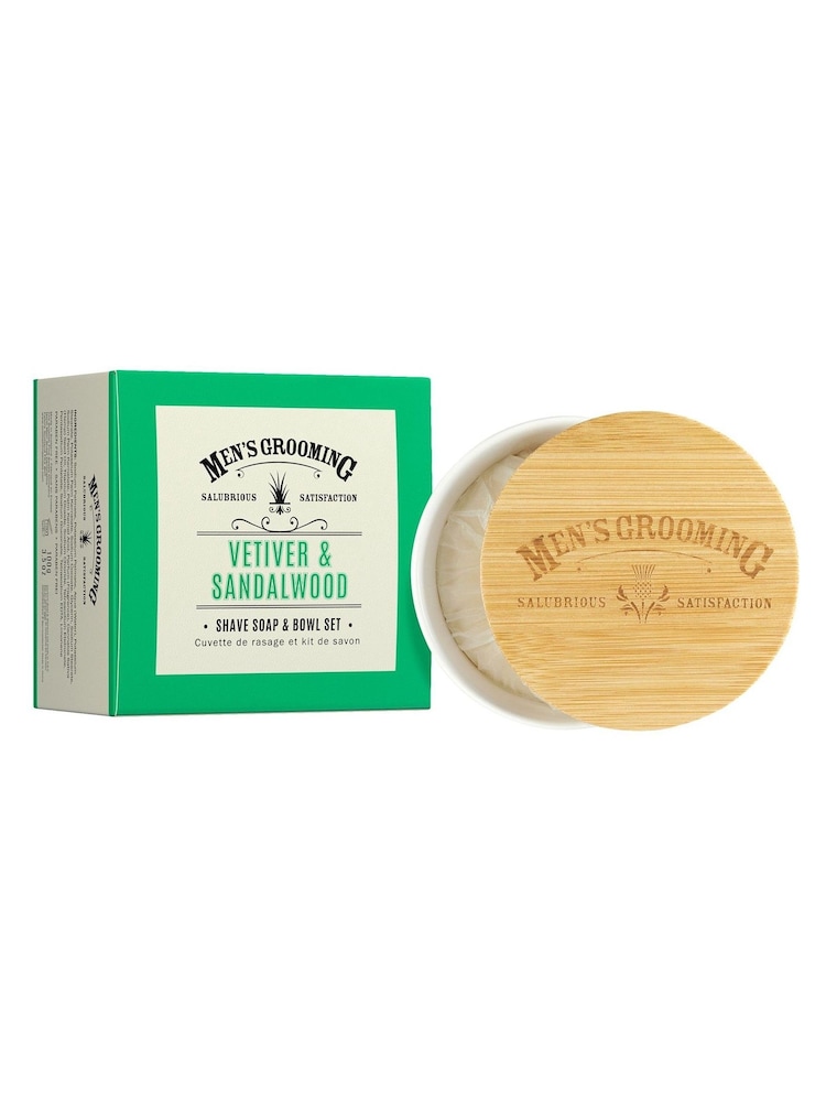 Scottish Fine Soaps Vetiver & Sandalwood Shave Soap & Bowl Gift Set 100g - Image 1 of 1