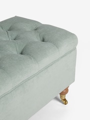 Laura Ashley Baron Chenille Pale Grey Green Ropsley Storage Ottoman Bench - Image 7 of 8