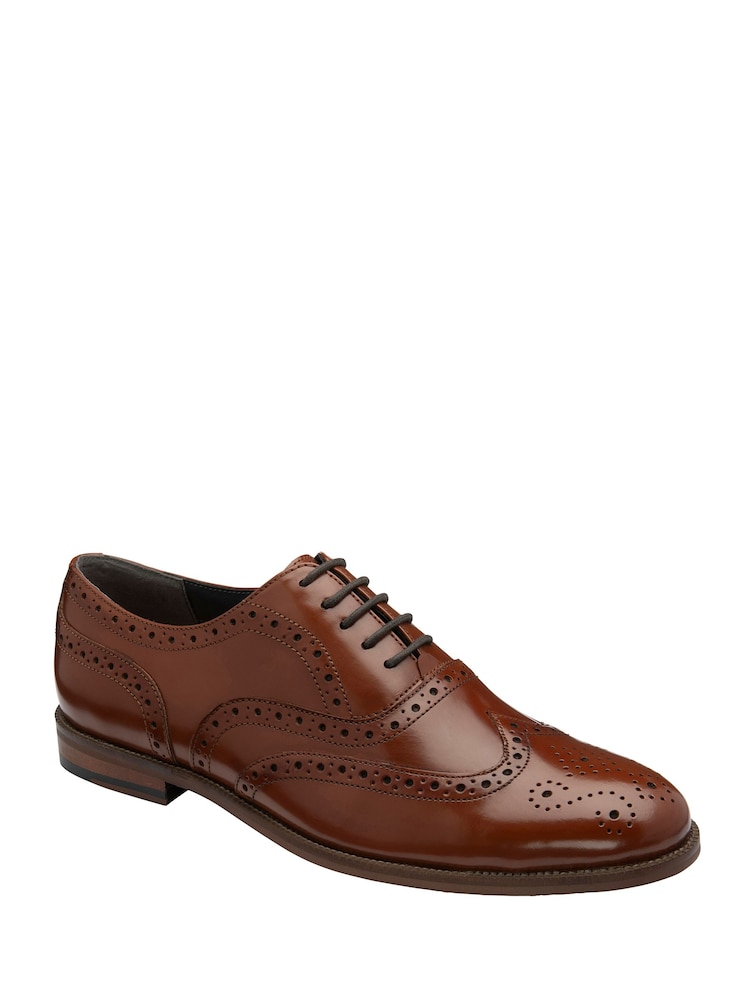 Frank Wright Brown Mens Leather Lace-Up Brogues - Image 1 of 4