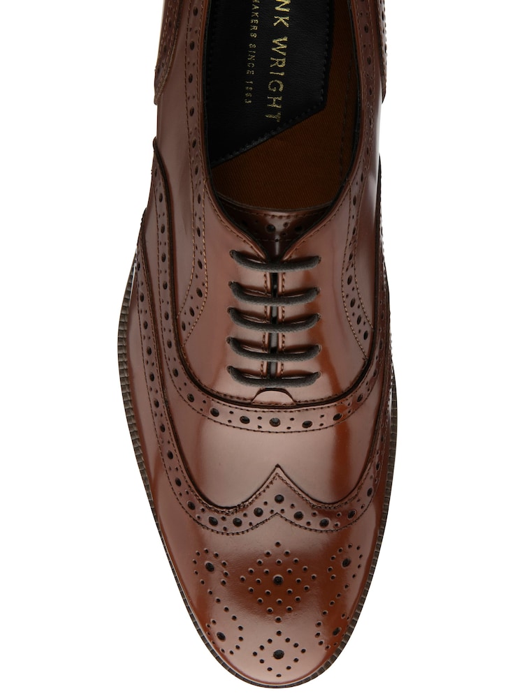 Frank Wright Brown Mens Leather Lace-Up Brogues - Image 4 of 4