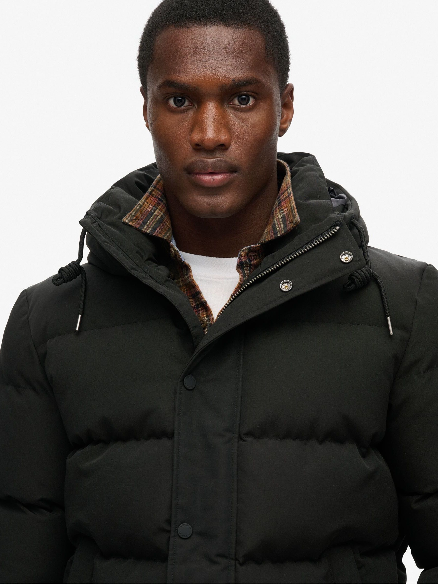 Buy Superdry Black Everest Short Hooded Puffer Jacket from Next Canada