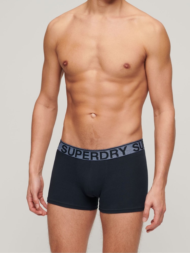 Superdry Blue Trunk 3 Pack - Image 1 of 5