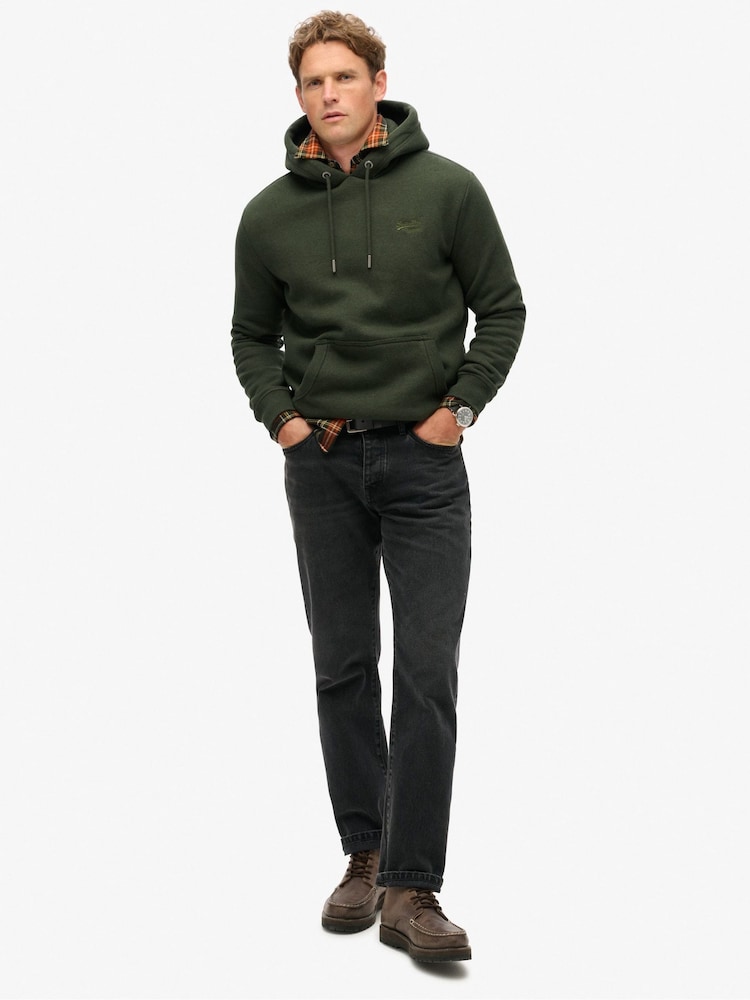 Superdry Dark Green Essential Slim Fit Logo Hoodie - Image 2 of 6
