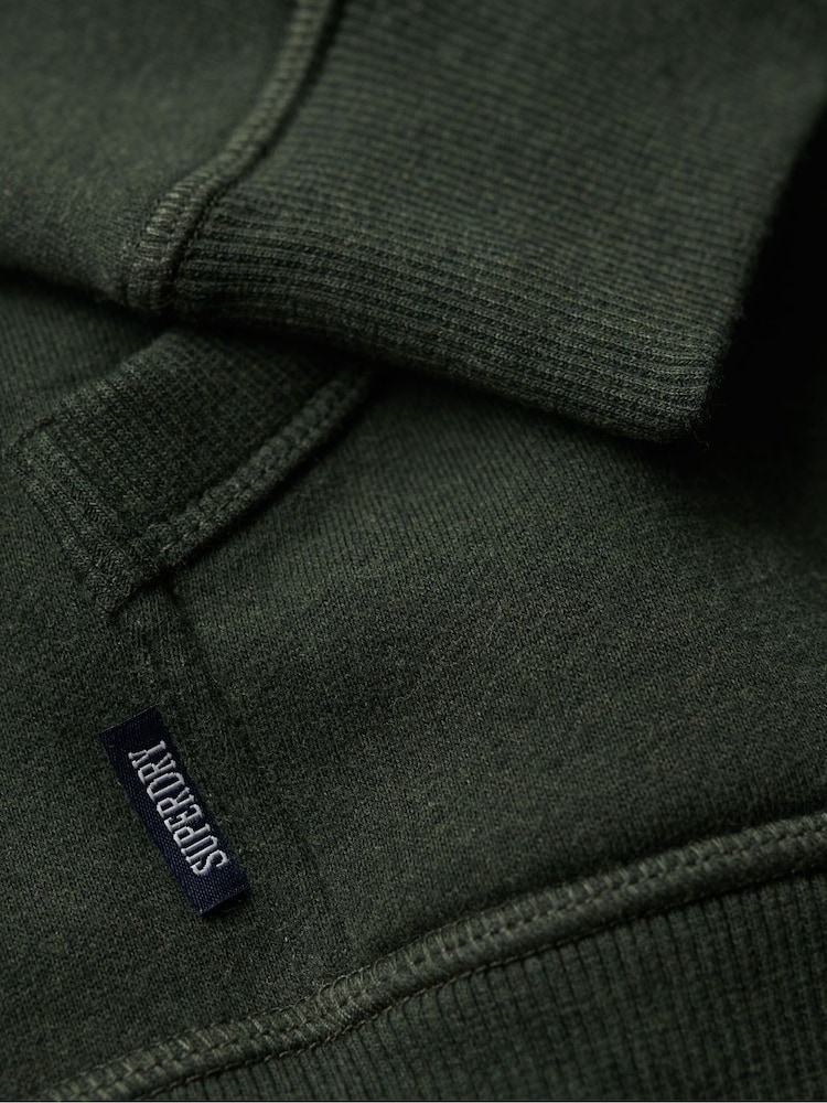 Superdry Dark Green Essential Slim Fit Logo Hoodie - Image 6 of 6