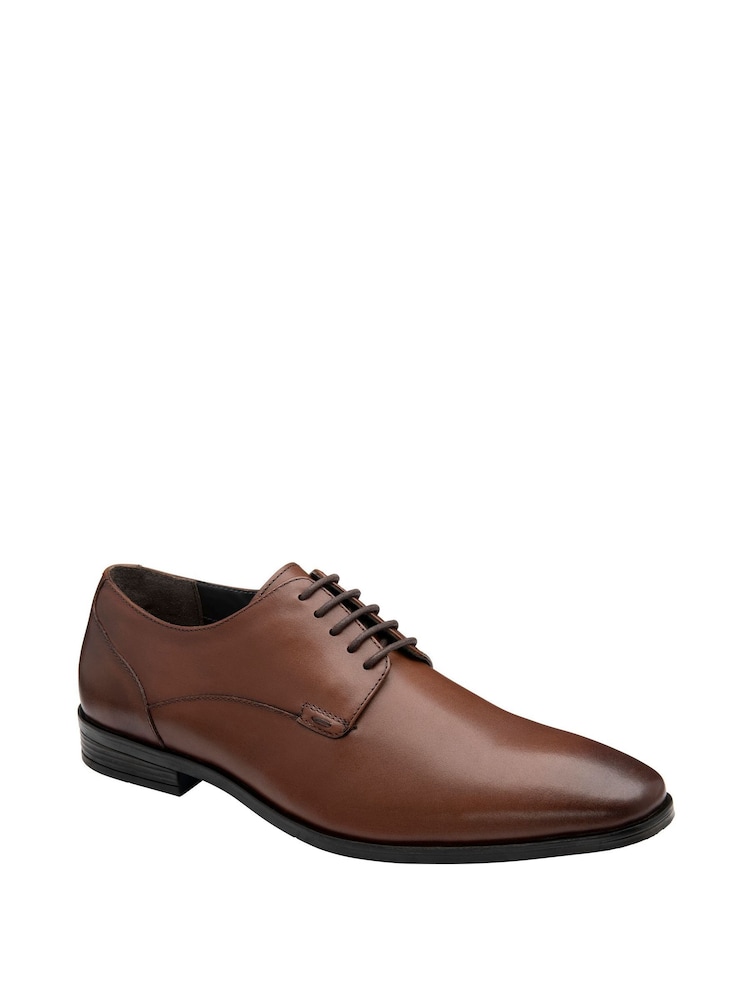 Frank Wright Brown Mens Leather Lace-Up Derby Shoes - Image 1 of 4