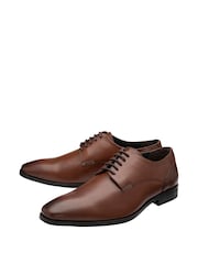 Frank Wright Brown Mens Leather Lace-Up Derby Shoes - Image 2 of 4