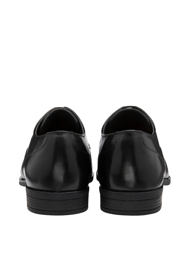 Frank Wright Black Mens Leather Lace-Up Derby Shoes - Image 3 of 4