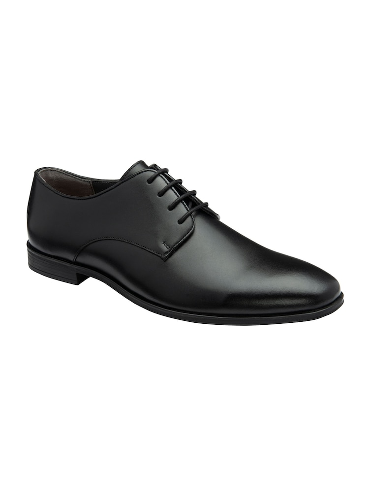 Frank Wright Black Mens Leather Lace-Up Derby Shoes - Image 1 of 4