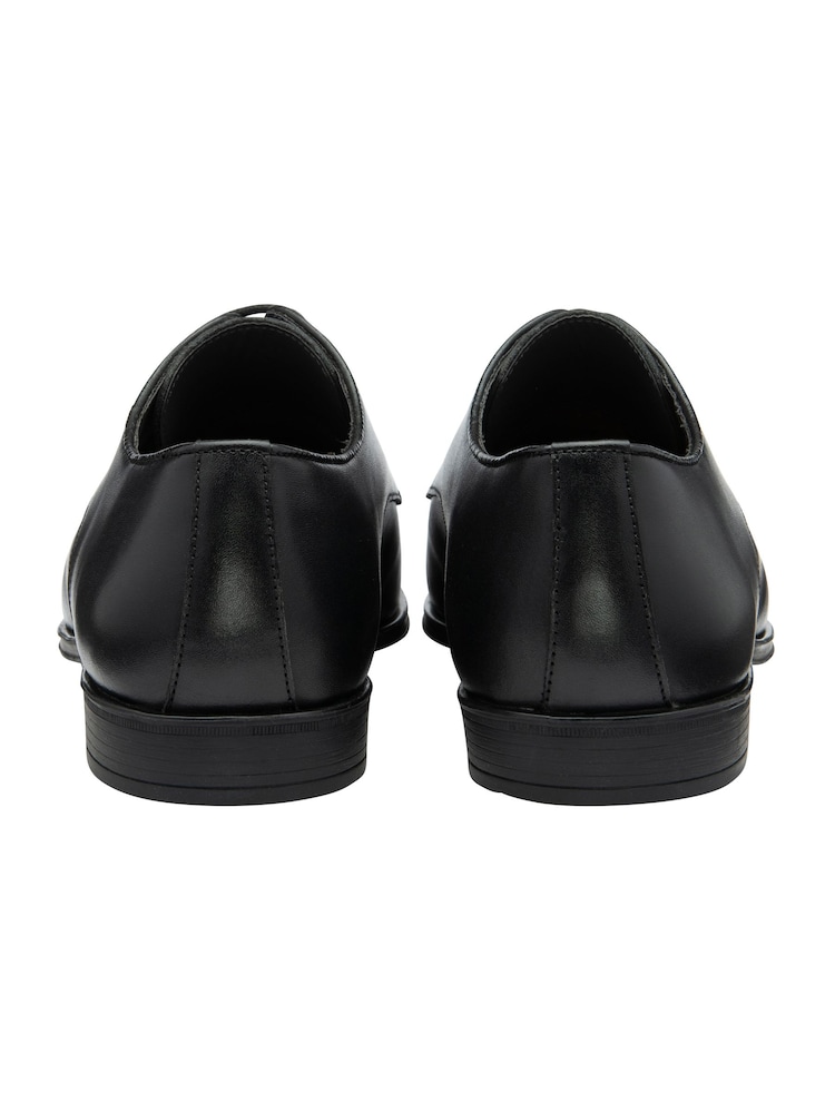 Frank Wright Black Mens Leather Lace-Up Derby Shoes - Image 3 of 4