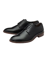 Черный - Frank Wright Mens Leather Lace-Up Derby Shoes - Image 3 of 4