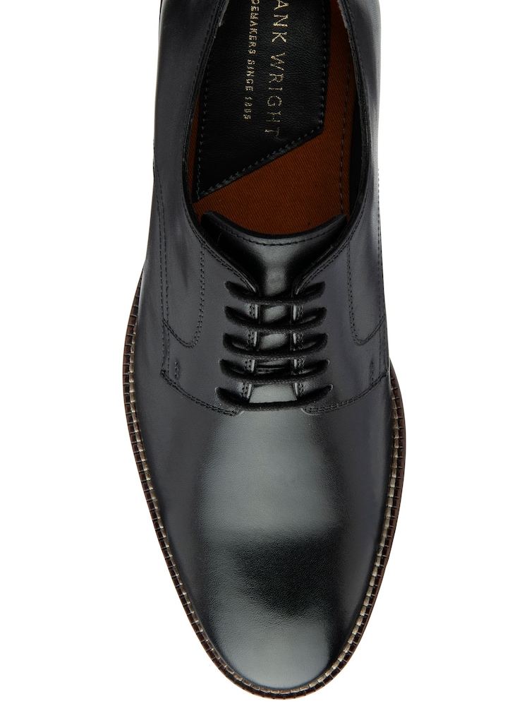 Черный - Frank Wright Mens Leather Lace-Up Derby Shoes - Image 4 of 4