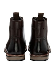 Frank Wright Brown Mens Leather Lace-Up Brogue Ankle Boots - Image 3 of 4