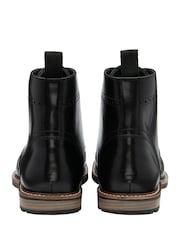Frank Wright Black Mens Leather Lace-Up Brogue Ankle Boots - Image 3 of 4