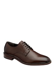 Marrón - Frank Wright Mens Leather Lace-Up Derby Shoes - Imagen 1 de 4
