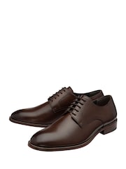 Marrón - Frank Wright Mens Leather Lace-Up Derby Shoes - Imagen 2 de 4