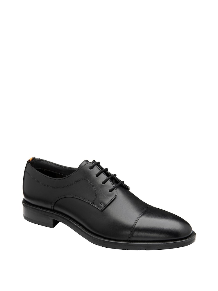Frank Wright Black Mens Leather Lace-Up Derby Shoes - Image 1 of 4