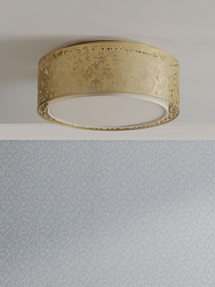 Laura Ashley Champagne Sweet Alyssum Flush Ceiling Light - Image 2 of 5 Laura Ashley Champagne Sweet Alyssum Flush Ceiling Light - Image 2 of 5