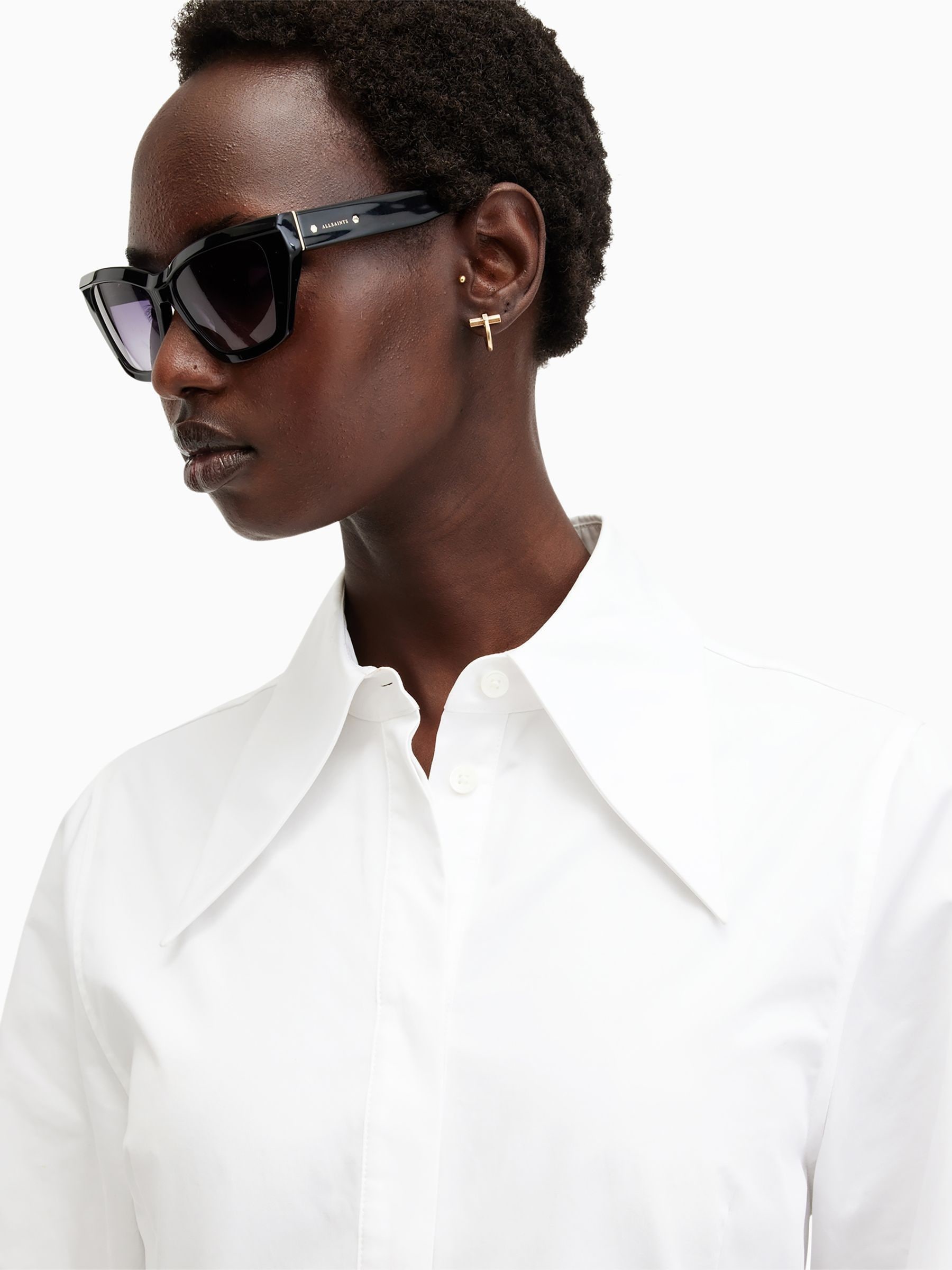 【ホワイト】オーバーシャツ <LADIES LINE> (LADIES) Buy AllSaints White Moira 100% Cotton Shirt from Next USA