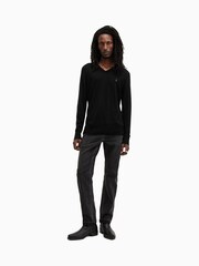 AllSaints Black Mode Merino V-Neck Knit Jumper - Image 3 of 7