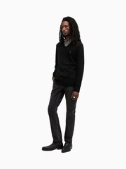 AllSaints Black Mode Merino V-Neck Knit Jumper - Image 5 of 7
