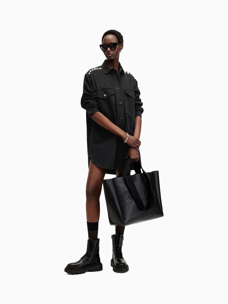 AllSaints Black Lily Stud Dress - Image 1 of 7