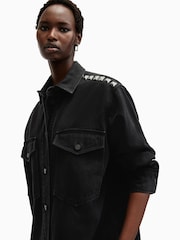 AllSaints Black Lily Stud Dress - Image 2 of 7