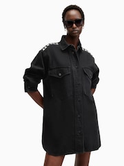 AllSaints Black Lily Stud Dress - Image 3 of 7