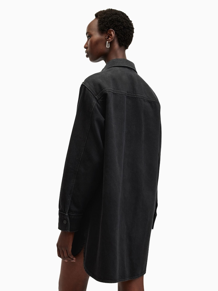 AllSaints Black Lily Stud Dress - Image 6 of 7
