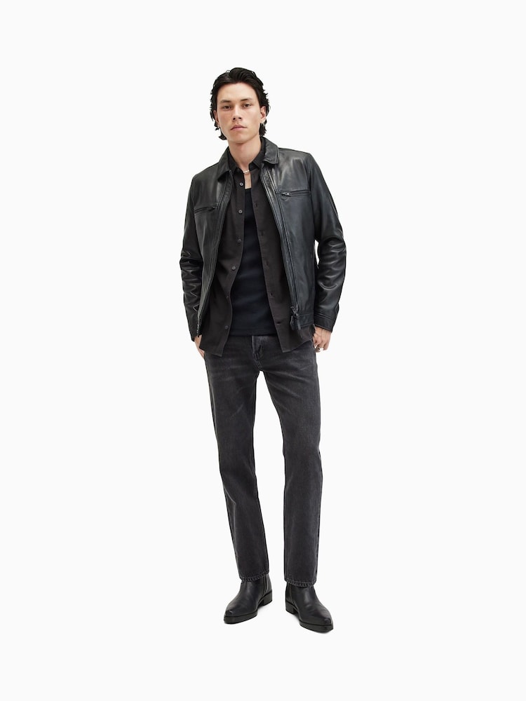 AllSaints Black Lovell Longsleeve Shirt - Image 3 of 7