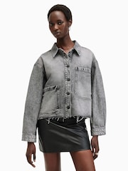 AllSaints Nicky Denim 100% Cotton Jacket - Image 1 of 9