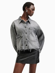 AllSaints Nicky Denim 100% Cotton Jacket - Image 3 of 9