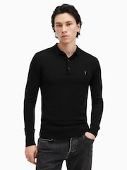 Чорний - Сорочки поло Allsaints Mode Merino Longsleeve - Image 1 of 8