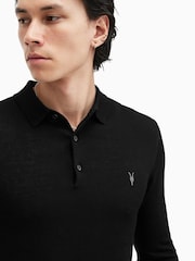 Чорний - Сорочки поло Allsaints Mode Merino Longsleeve - Image 2 of 8