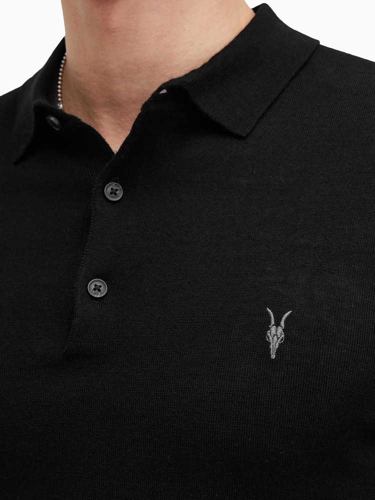 Чорний - Сорочки поло Allsaints Mode Merino Longsleeve - Image 4 of 8