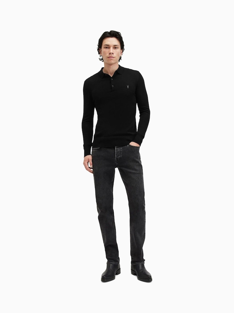 Чорний - Сорочки поло Allsaints Mode Merino Longsleeve - Image 5 of 8
