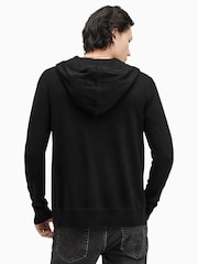Allsaints Black Mode Merino Zip Hoodie - Image 7 of 8