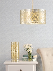 Laura Ashley Champagne Sweet Alyssum Easy Fit Pendant Ceiling Light - Image 6 of 6