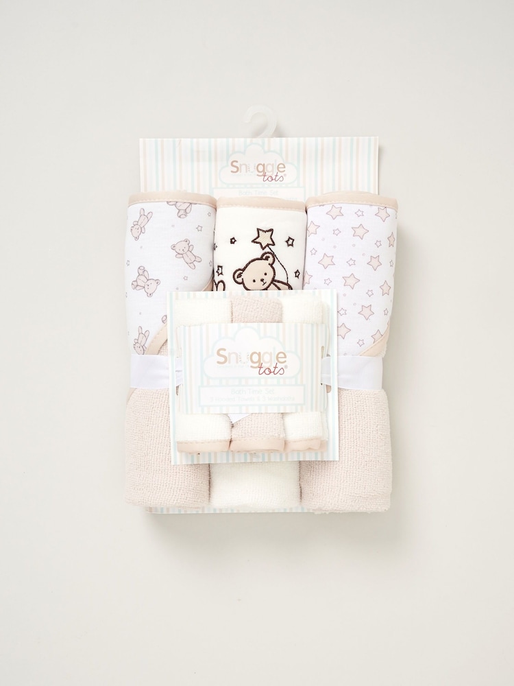 Snuggle Tots Hooded Towels and Wash Cloths 3 Pack - Image 1 of 3