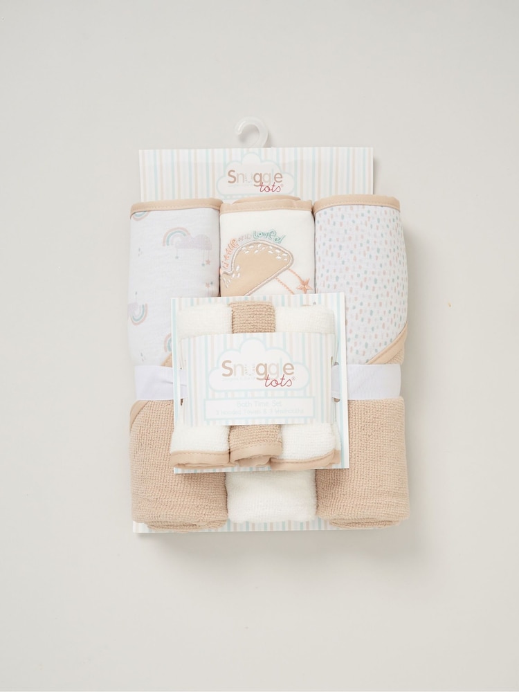 Snuggle Tots Hooded Towels and Wash Cloths 3 Pack - Image 1 of 3