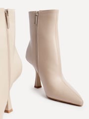 Linzi Natural Jetta Point Toe Ankle Boots With Stiletto Heel - Image 4 of 5