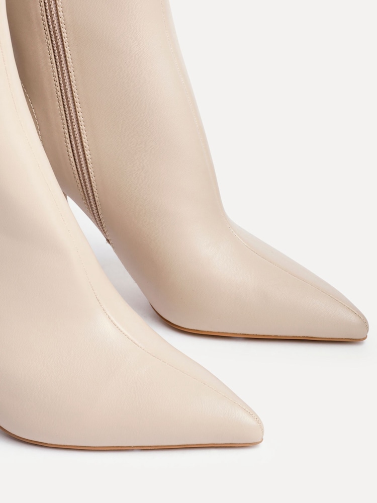 Linzi Natural Jetta Point Toe Ankle Boots With Stiletto Heel - Image 5 of 5
