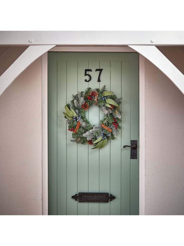 Premier Decorations Ltd 50cm Berry Cinnamon Wreath with Cones and Berries - Image 1 of 3