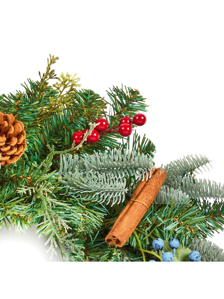 Premier Decorations Ltd 50cm Berry Cinnamon Wreath with Cones and Berries - Image 2 of 3
