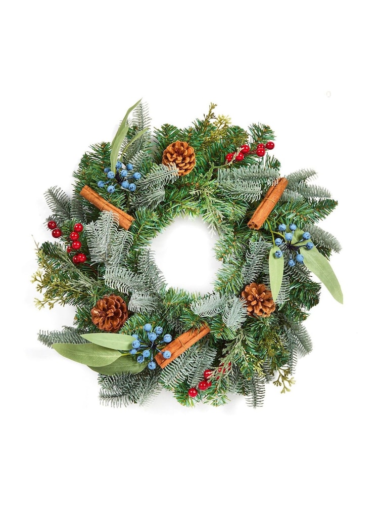 Premier Decorations Ltd 50cm Berry Cinnamon Wreath with Cones and Berries - Image 3 of 3