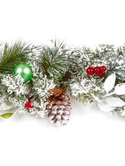 Premier Decorations Ltd Green 1.8m Flocked Pine Christmas Garland - Image 2 of 2