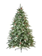 Premier Decorations Ltd Green 6.5 Feet Snowy Dorchester Pine Feel Real Christmas Tree - Image 1 of 4